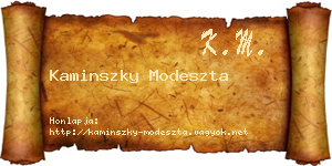 Kaminszky Modeszta névjegykártya